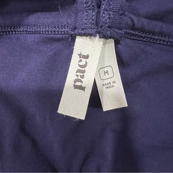 Pact Organic Cotton Halter Shelf Bra Fit & Flare Eclipse Purple Midi Dress M - Picture 5 of 6